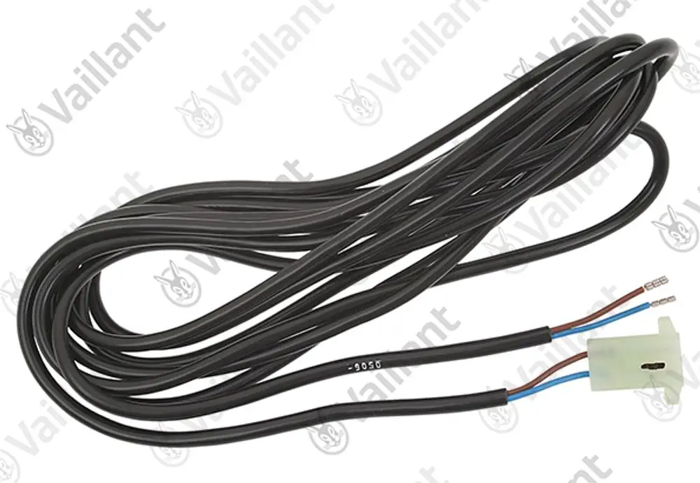 Schwarze Verbindungsleitung von Vaillant mit mehreren Adern und Stecker, geeignet für die Verwendung in Heizsystemen.